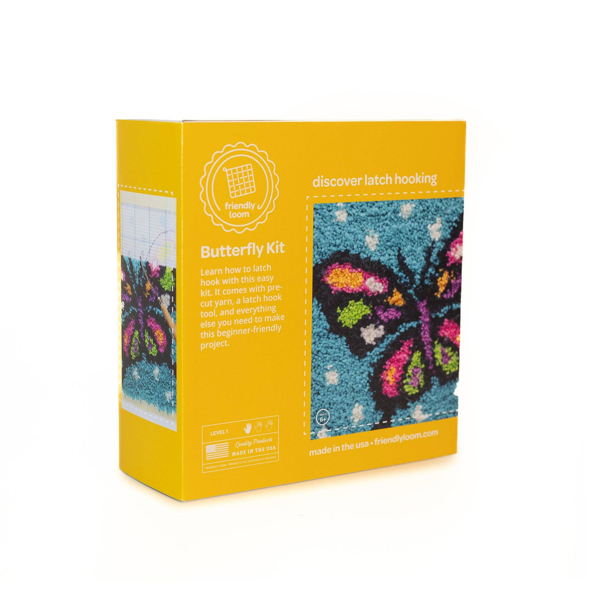 Friendly Loom-Butterfly Latch Hooking Kit-craft kit-gather here online