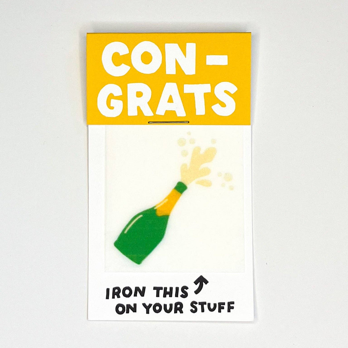 Hot Dang Press-Congrats Bubbly Iron-On Transfer & Card-patches + pins-gather here online