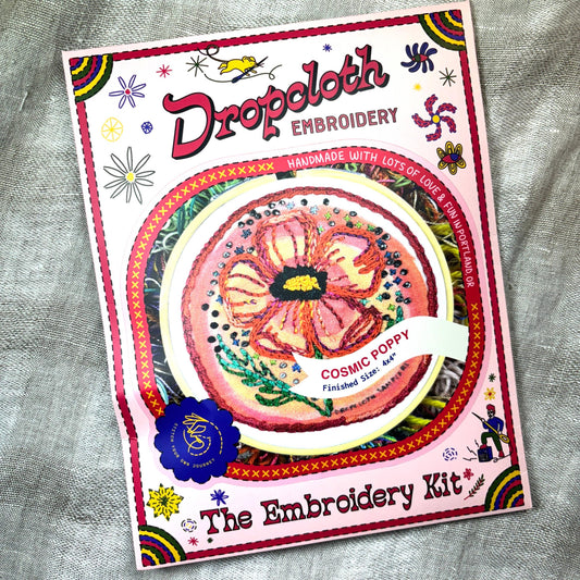Dropcloth Samplers-Cosmic Poppy Embroidery Kit-embroidery kit-gather here online