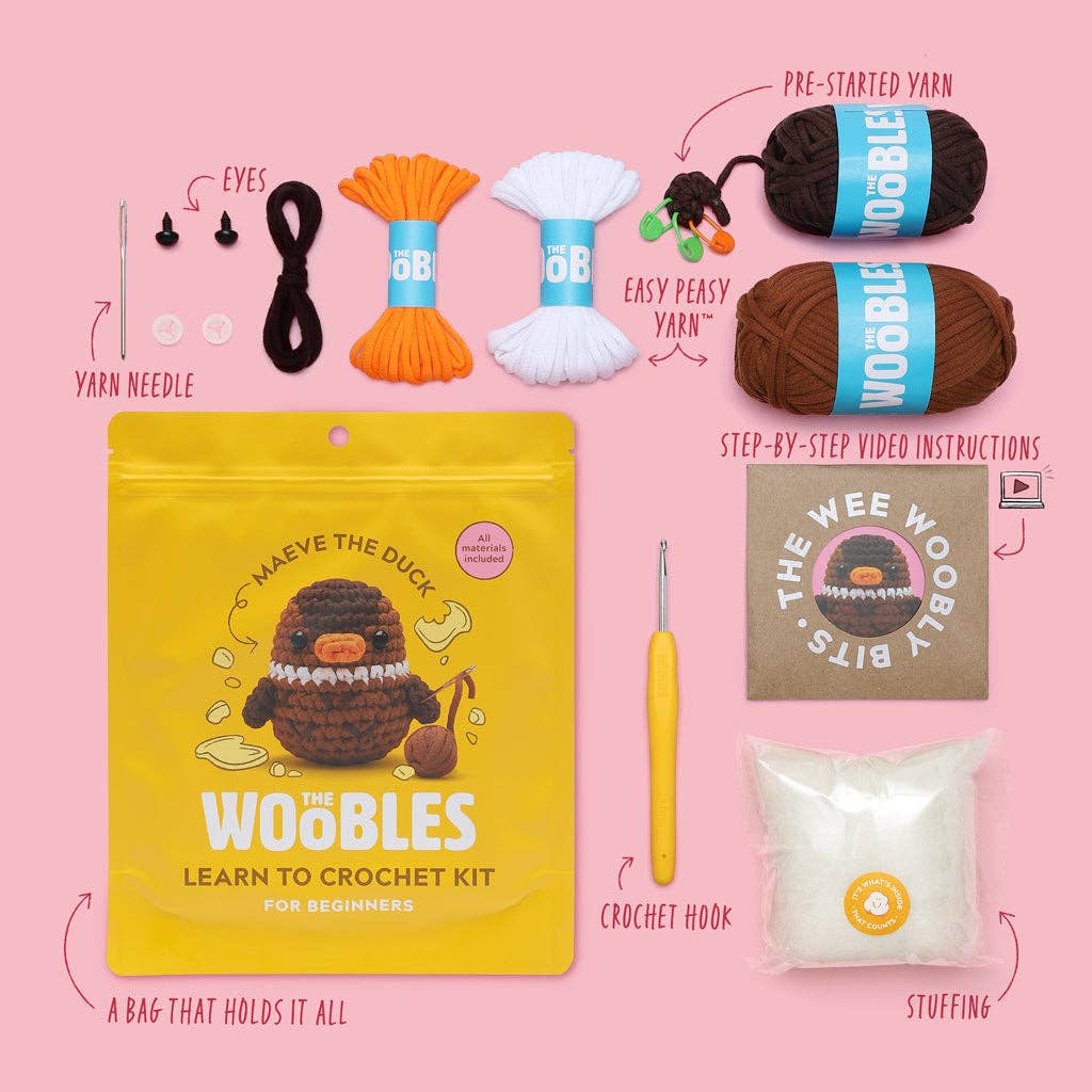 The Woobles-Maeve the Duck Crochet Kit-knitting / crochet kit-gather here online