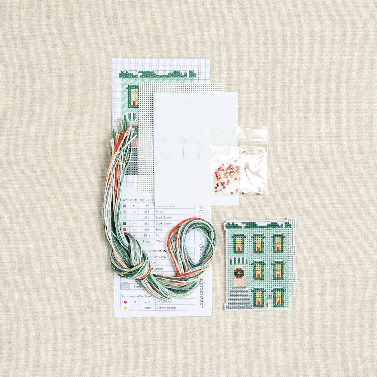Benzie Design-Holiday Homes Townhome Cross Stitch Kit-xstitch kit-gather here online