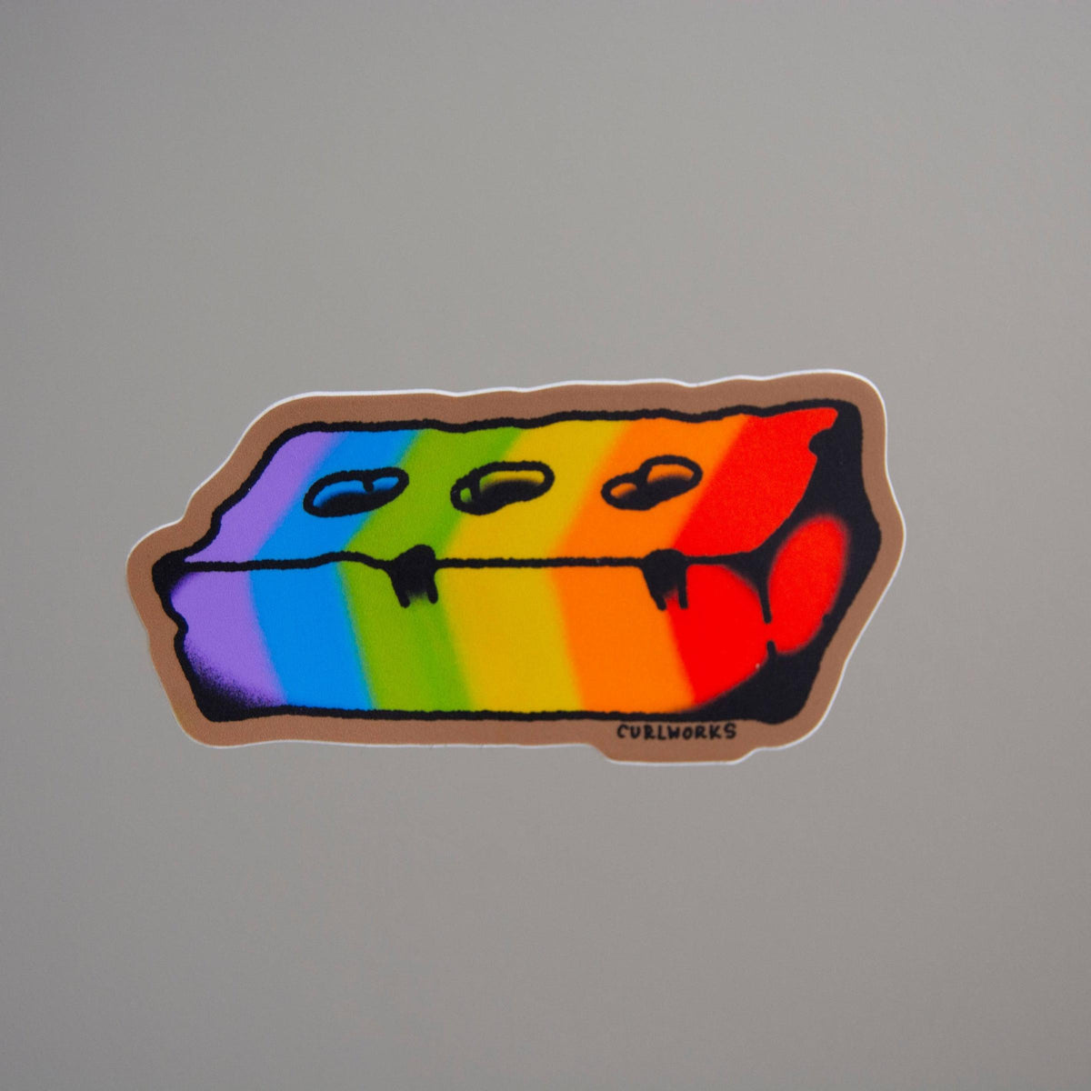 Curlworks-Gay Brick Vinyl Sticker-sticker-gather here online