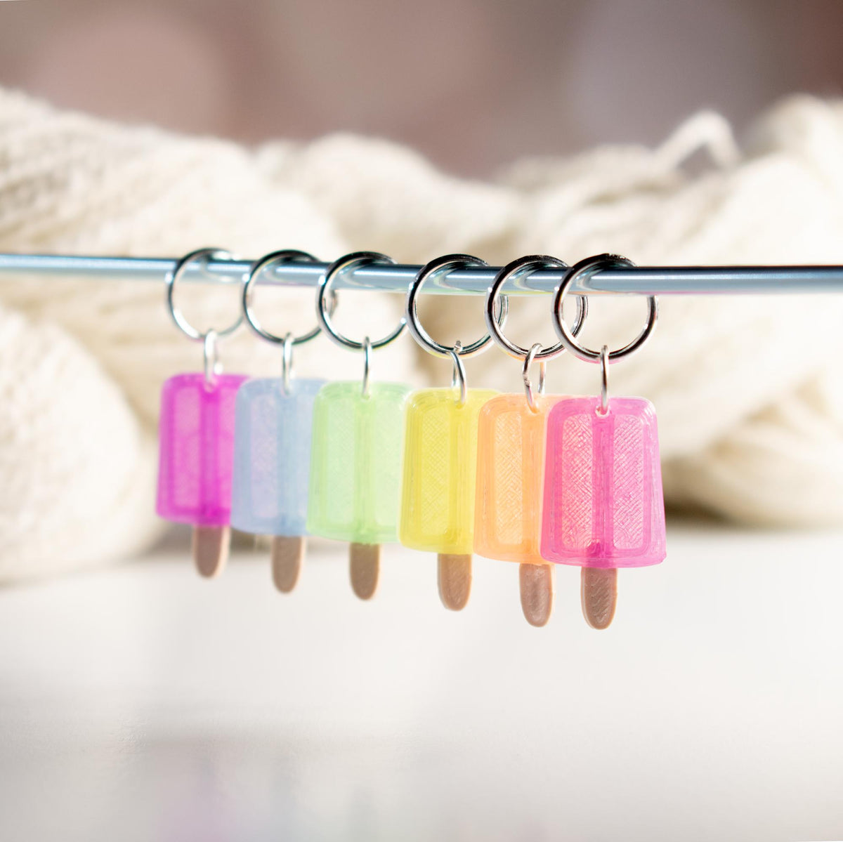 Blue Bird Makery-Ice Pops Stitch Marker Set-knitting notion-gather here online