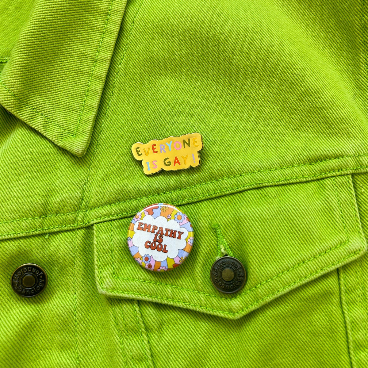 The Peach Fuzz-Everyone Is Gay Enamel Pin-accessory-gather here online
