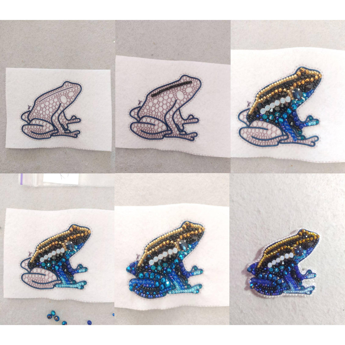 CraftShopOnline-Bead Embroidery Kit: DIY Seed Bead Frog Brooch-craft kit-gather here online