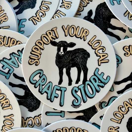 Comma Craft Co-Support Your Local Craft Store Vinyl Sticker-accessory-gather here online