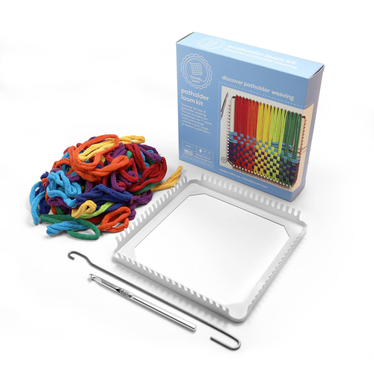 Friendly Loom-Potholder Loom - Traditional 7"-weaving loom-gather here online