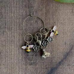 NNK Press-Bee and Bloom Stitch Marker Set-knitting notion-gather here online