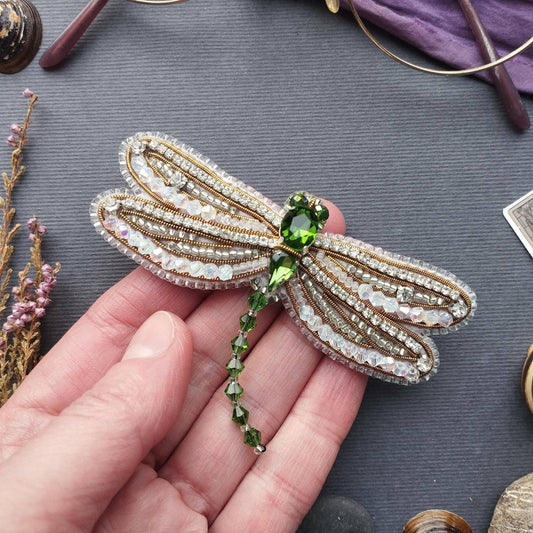 CraftShopOnline-Dragonfly Beaded Brooch Kit: DIY Insect Jewelry Making-craft kit-gather here online