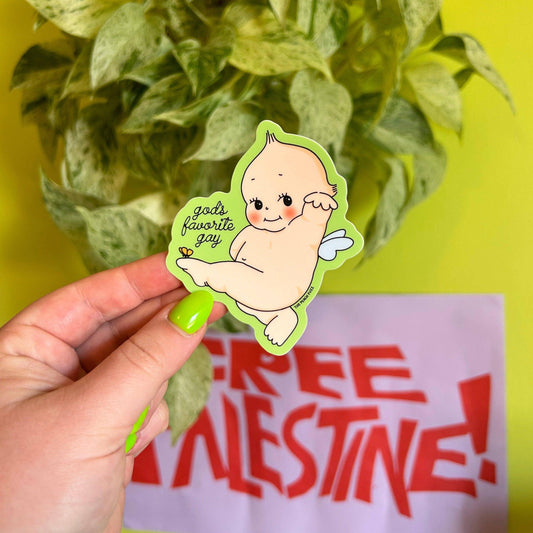 The Peach Fuzz-God's Favorite Gay Sticker-accessory-gather here online