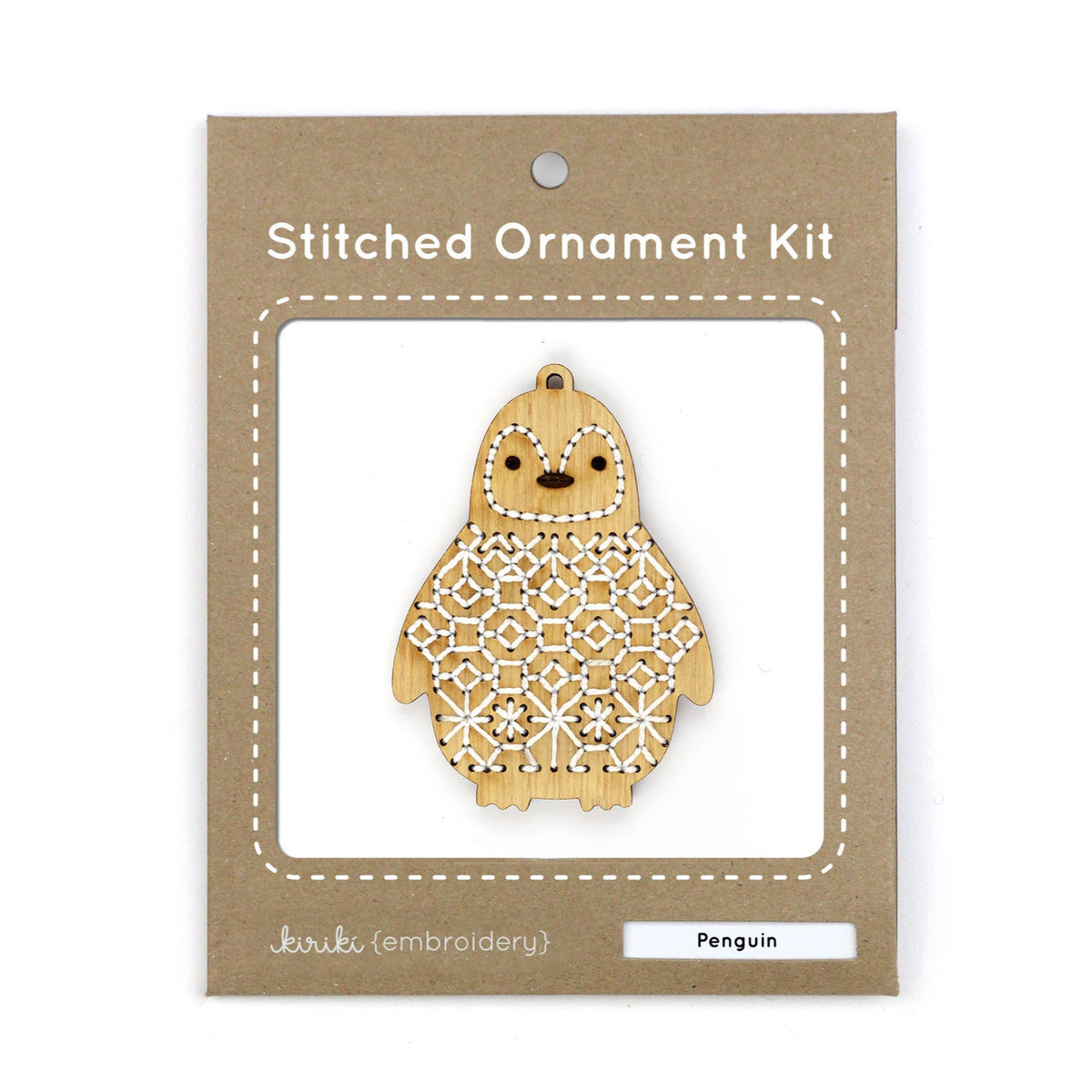 Kiriki Press-Penguin DIY Ornament Kit-embroidery kit-gather here online