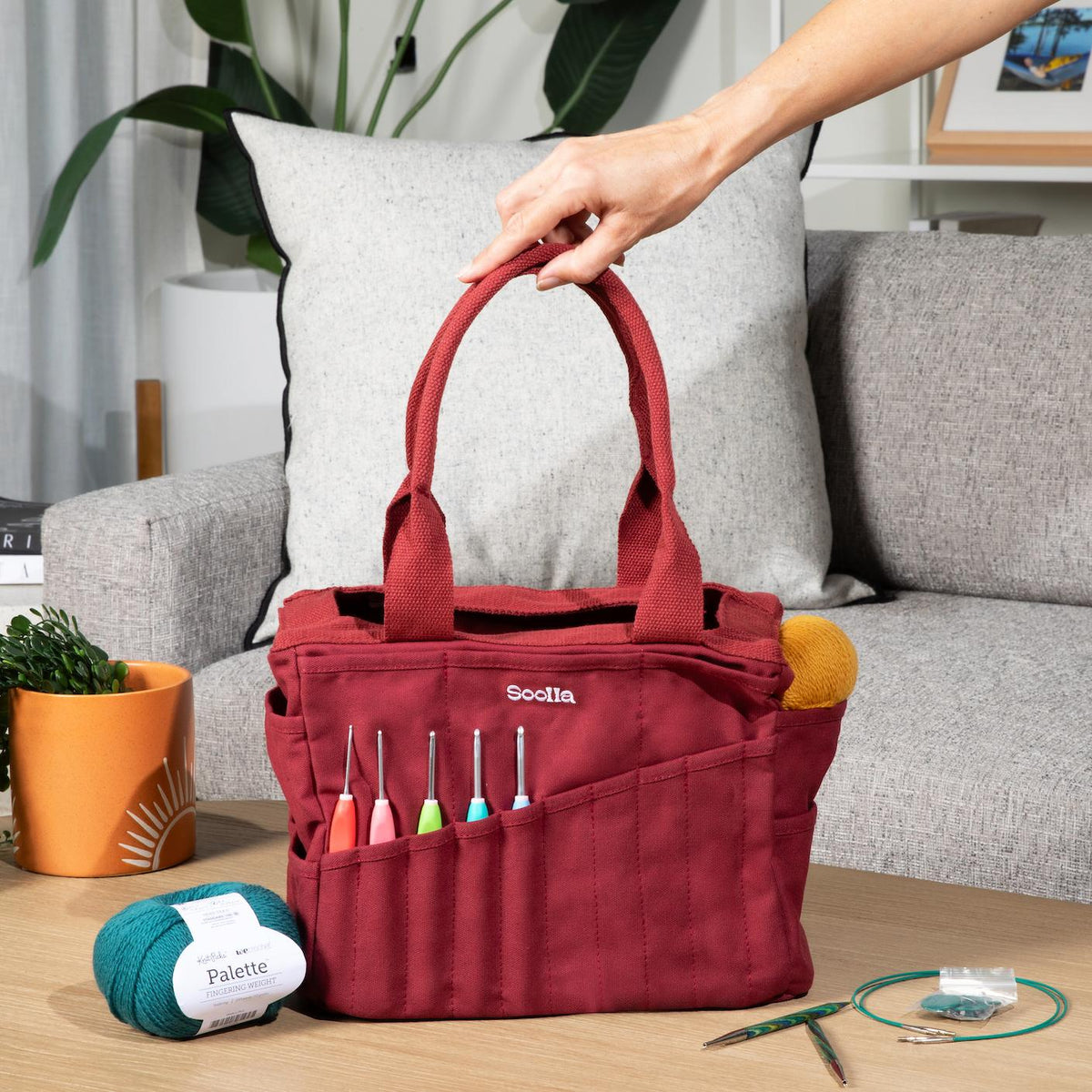 Soolla-Soolla Studio Bag - Sangria-craft organizer-gather here online