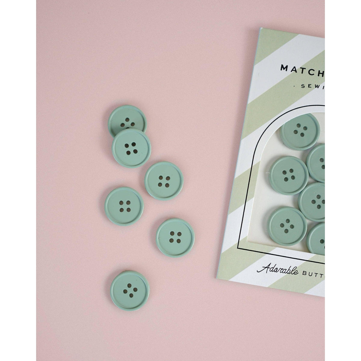 Matchy Matchy Sewing Club-Sage Retro Buttons-button-gather here online