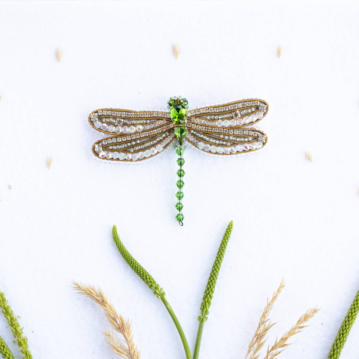 CraftShopOnline-Dragonfly Beaded Brooch Kit: DIY Insect Jewelry Making-craft kit-gather here online