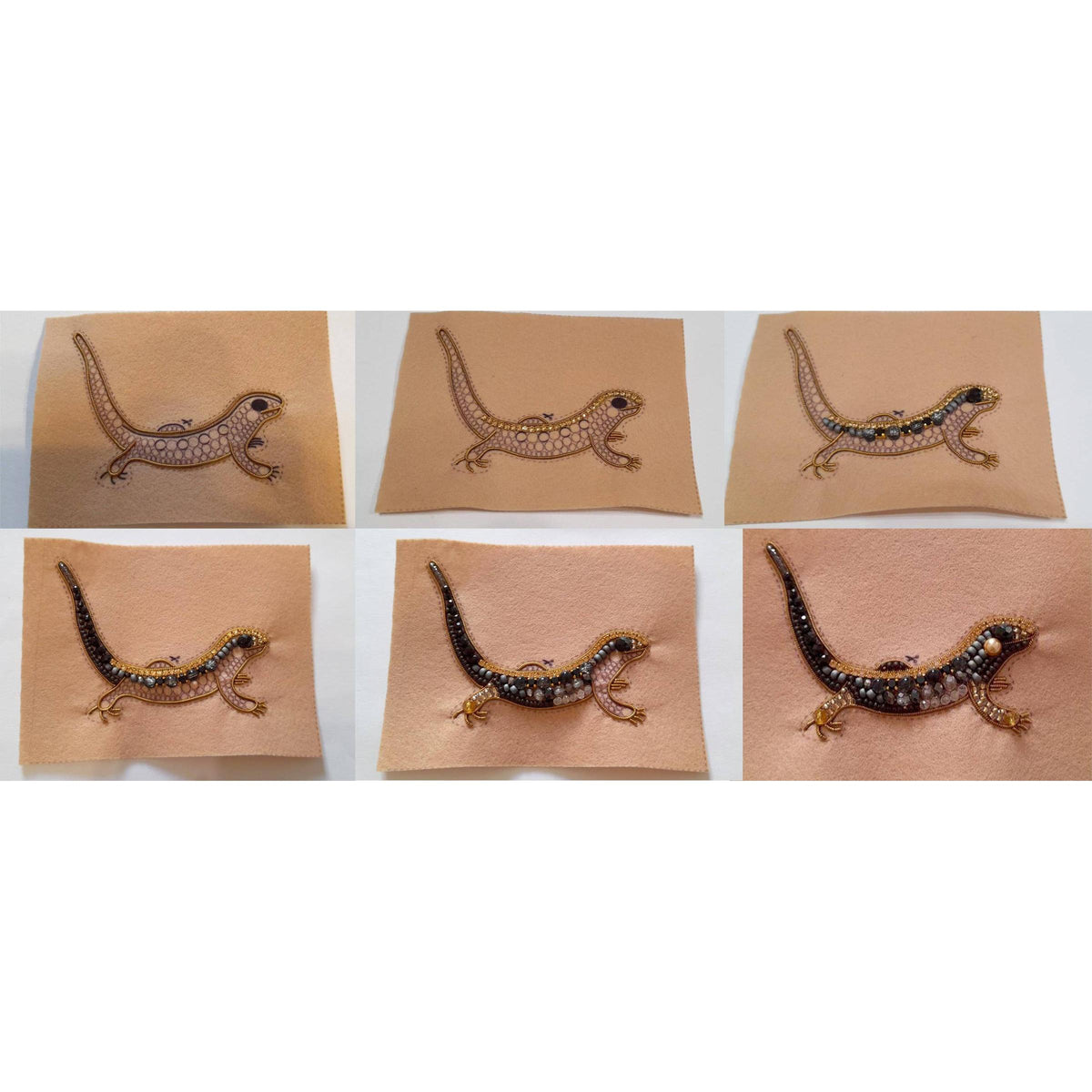 CraftShopOnline-Bead Embroidery Kit: Gecko Brooch DIY Craft, Jewelry Making-craft kit-gather here online