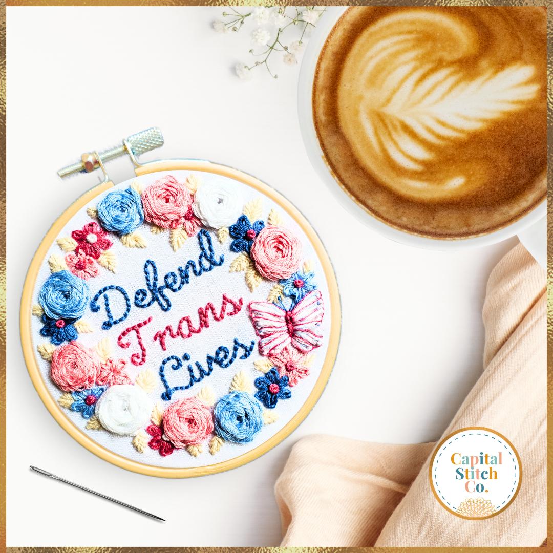 Capital Stitch Co.-Defend Trans Lives Embroidery Kit-embroidery kit-gather here online