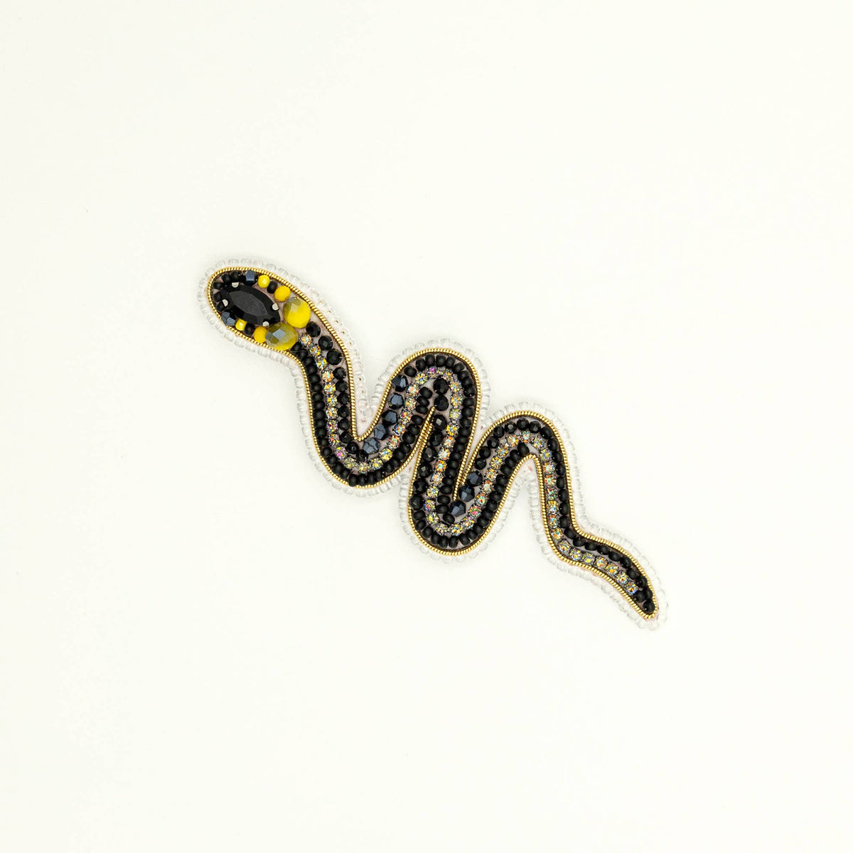 CraftShopOnline-Bead Embroidery Kit: Grass Snake Brooch DIY Craft Set-craft kit-gather here online
