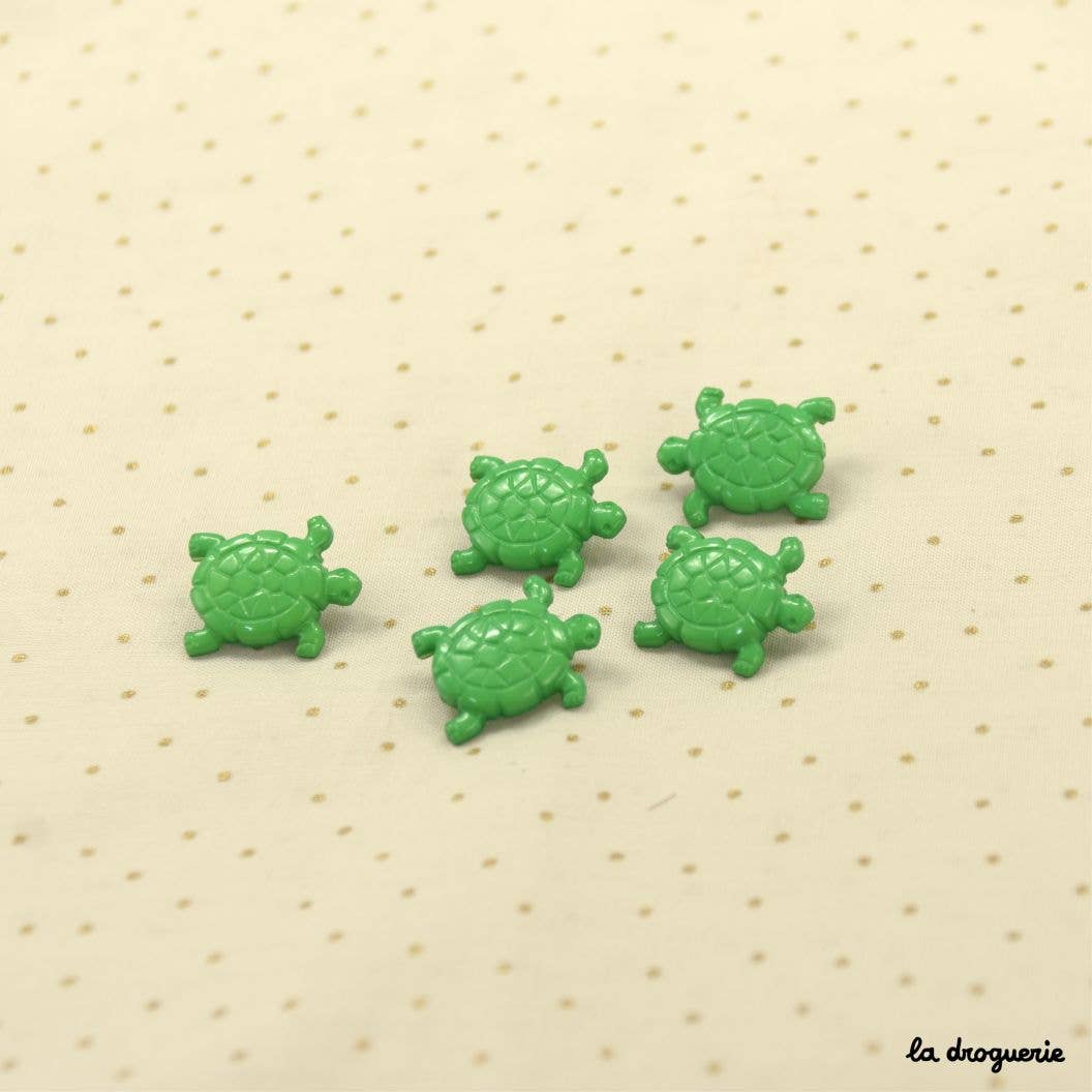 LA DROGUERIE-Green Turtle Button - 18 mm-button-gather here online