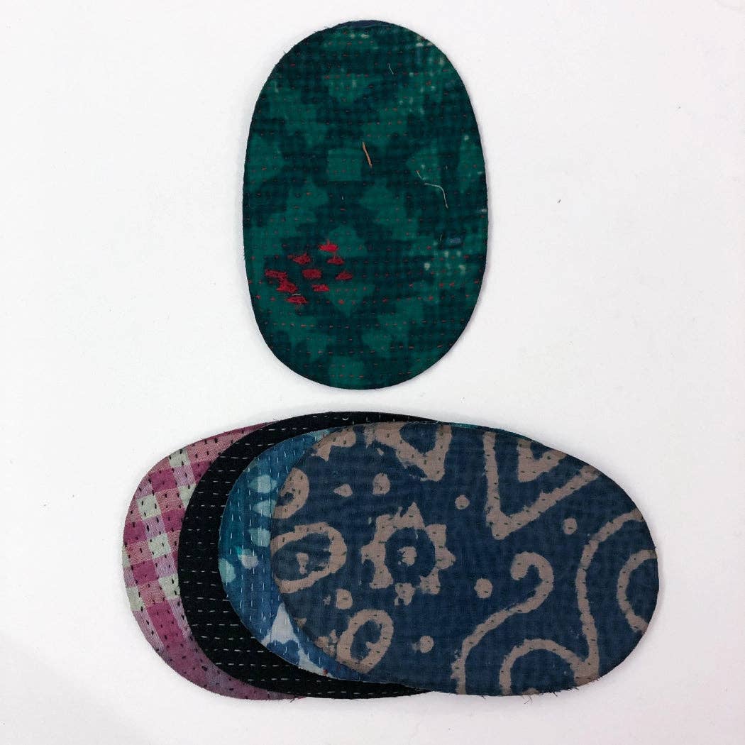 Otto Finn-Medium Kantha Butterfly Iron-On Patch-patches + pins-gather here online