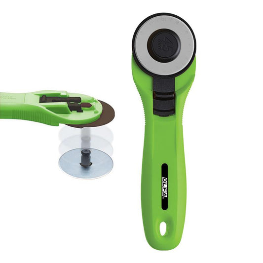 Olfa-Quick-Change Rotary Cutter - Lime Green - 45mm-sewing notion-gather here online