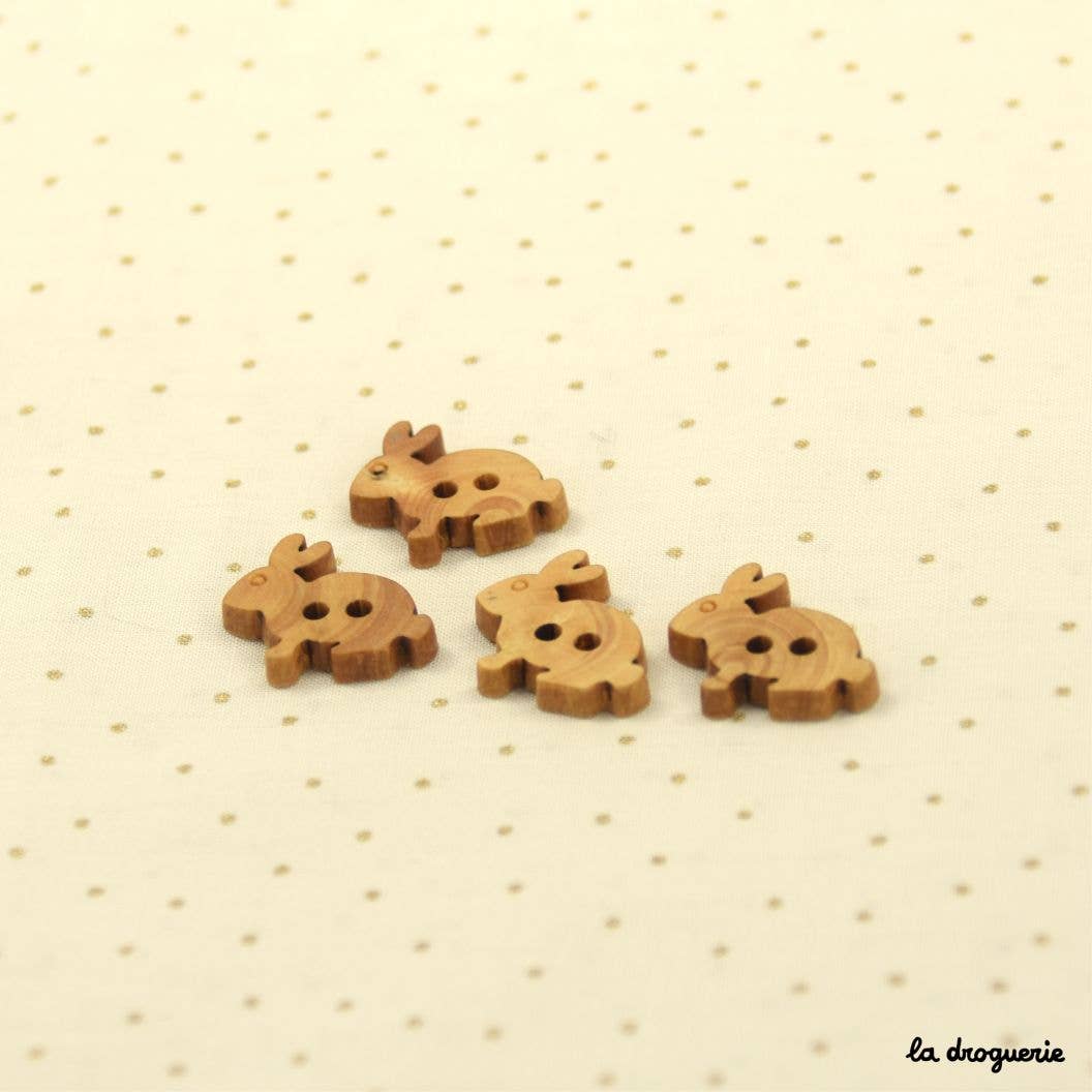 LA DROGUERIE-Wooden Rabbit Button - 20mm-button-gather here online