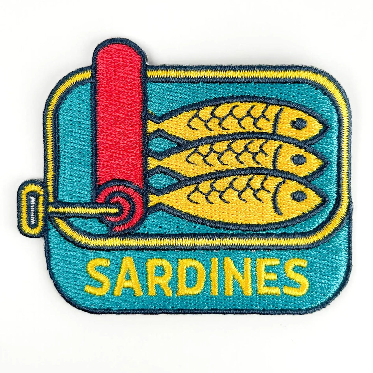 Field Trip Threads-Sardines Embroidered Iron-On Patch-patches + pins-gather here online