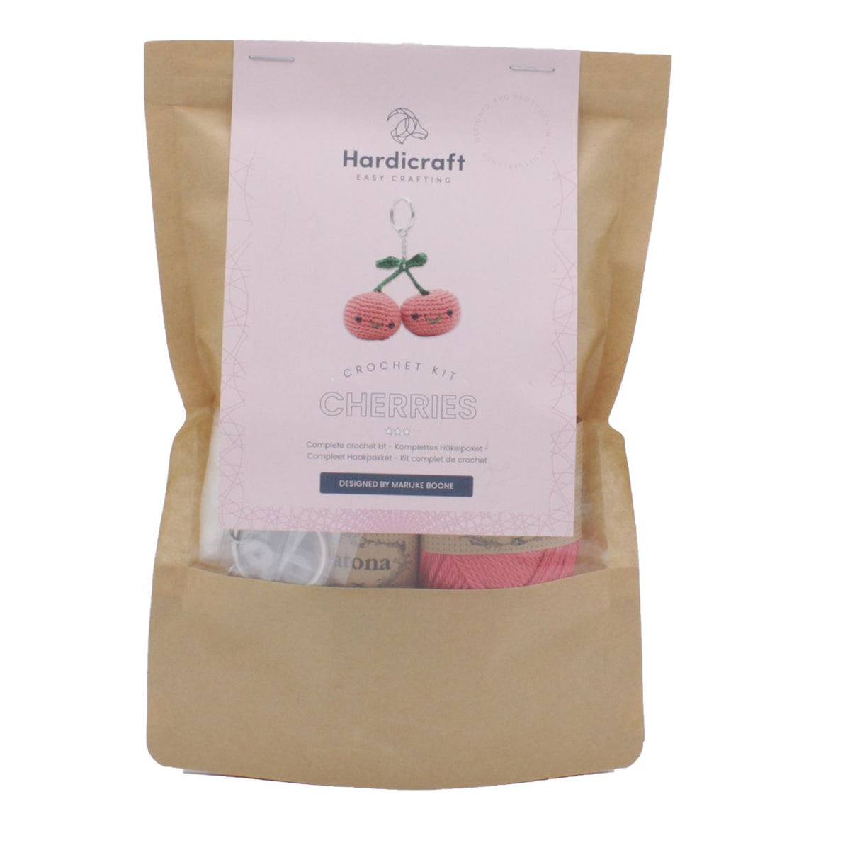 Hardicraft-DIY Crochet Kit - Cherries Keychain-knitting / crochet kit-gather here online