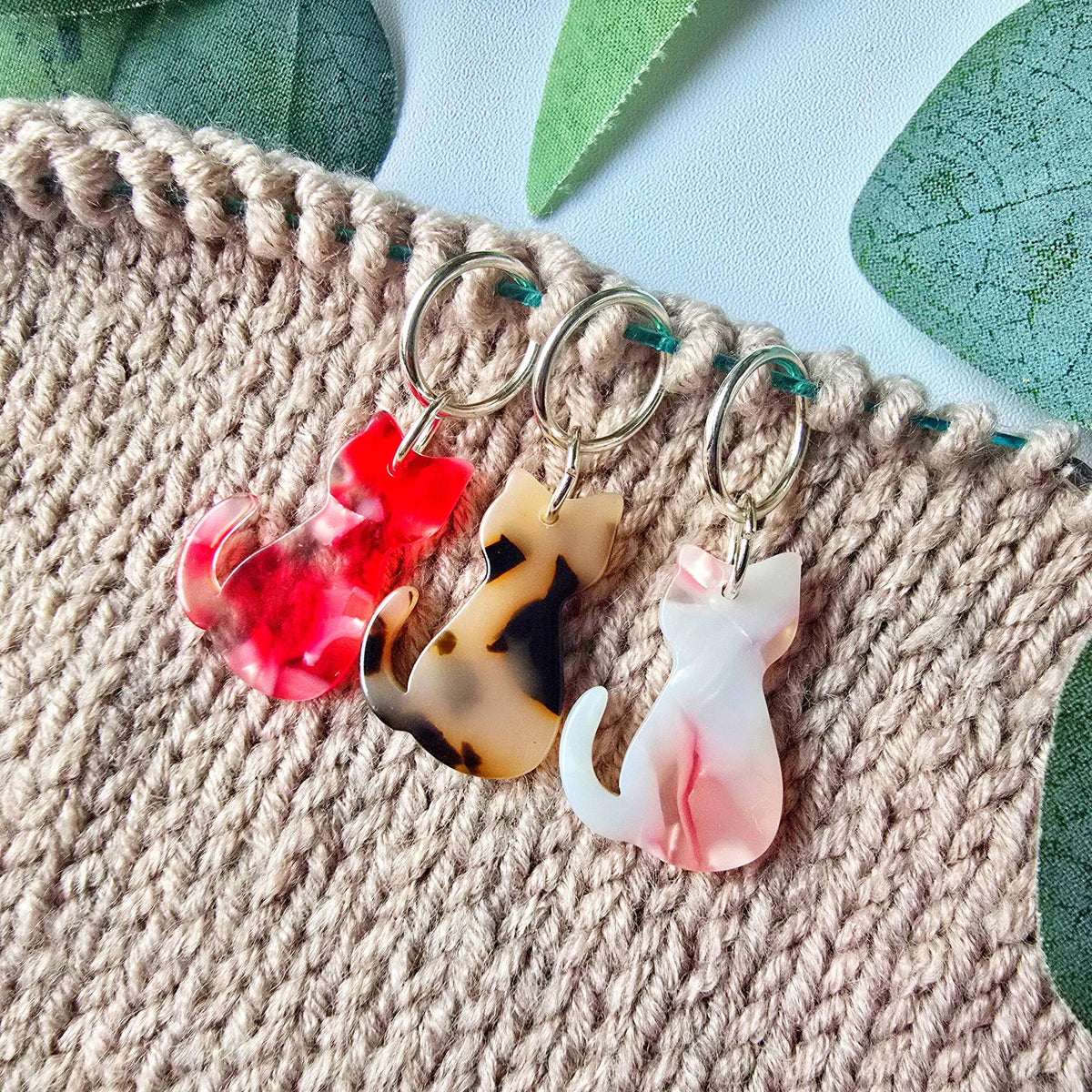 Knit and Purr-Amelia Cat Stitch Markers-knitting notion-Closed Ring-gather here online