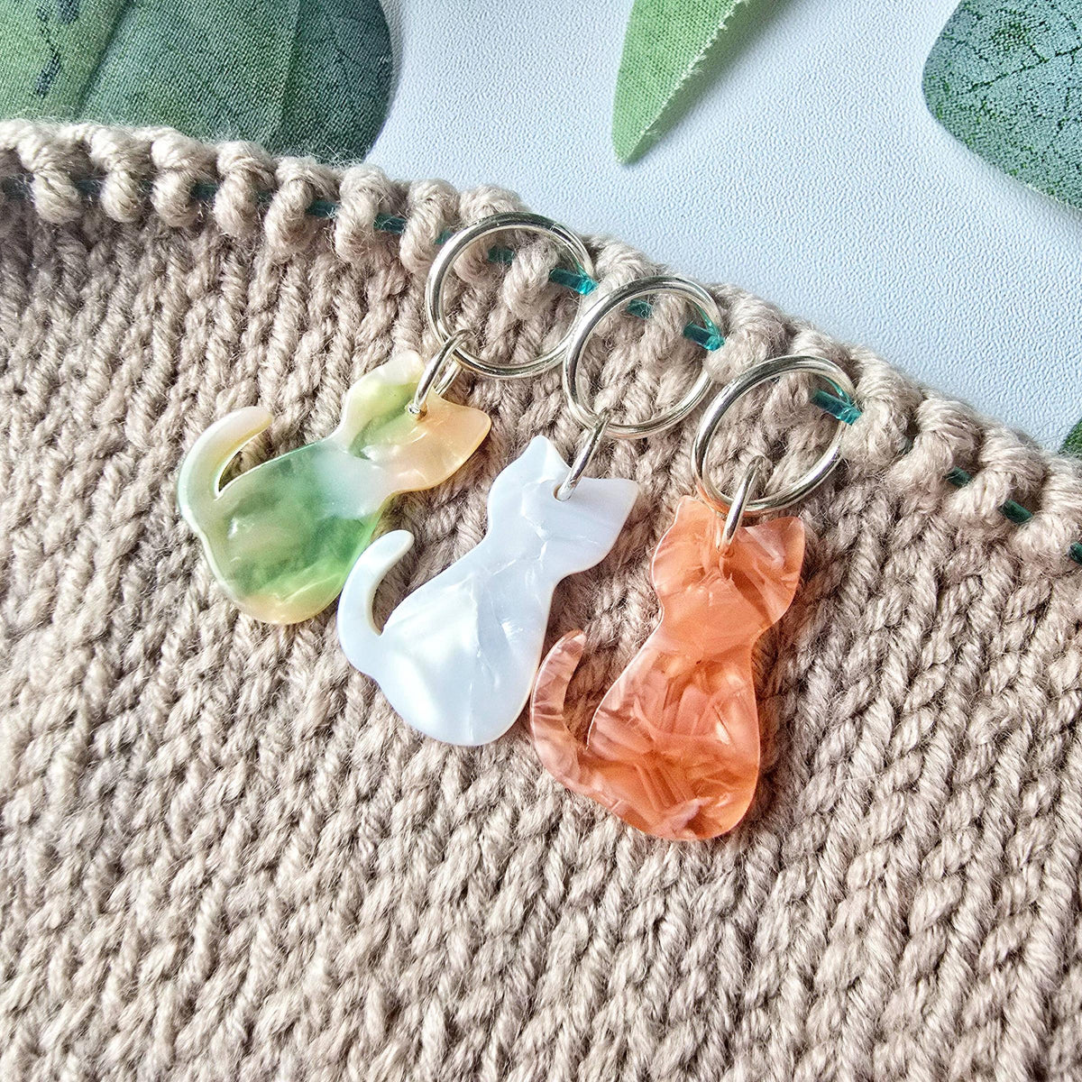 Knit and Purr-Anna Cat Stitch Markers-knitting notion-Closed Ring-gather here online