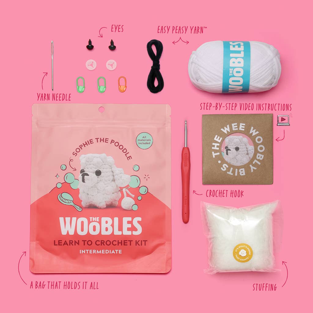 The Woobles-Sophie the Poodle Crochet Kit-knitting / crochet kit-gather here online