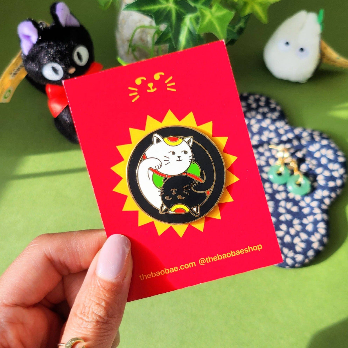 The Bao Bae-Yin Yang Cat Enamel Pin-patches + pins-gather here online