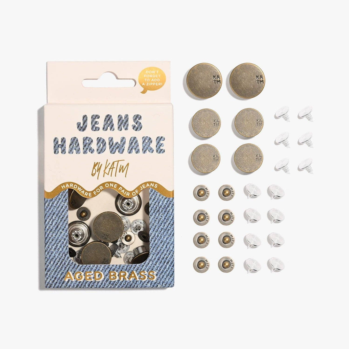 Kylie and The Machine-Jeans Hardware Kit - Aged Brass-hardware kit-gather here online