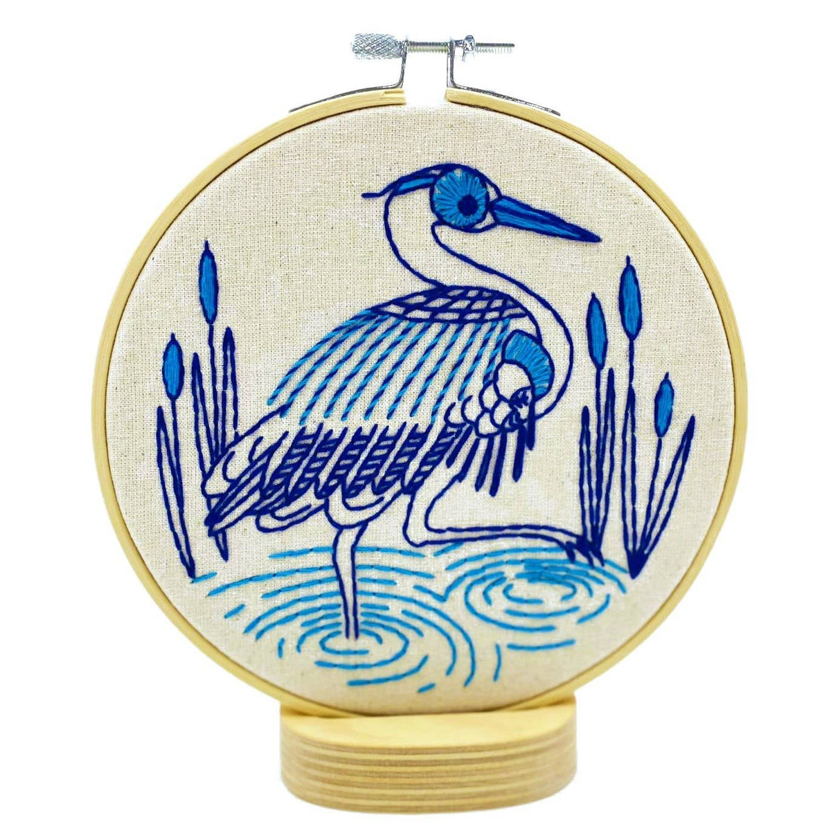 Hook, Line & Tinker-Blue Heron Embroidery Kit-embroidery kit-gather here online