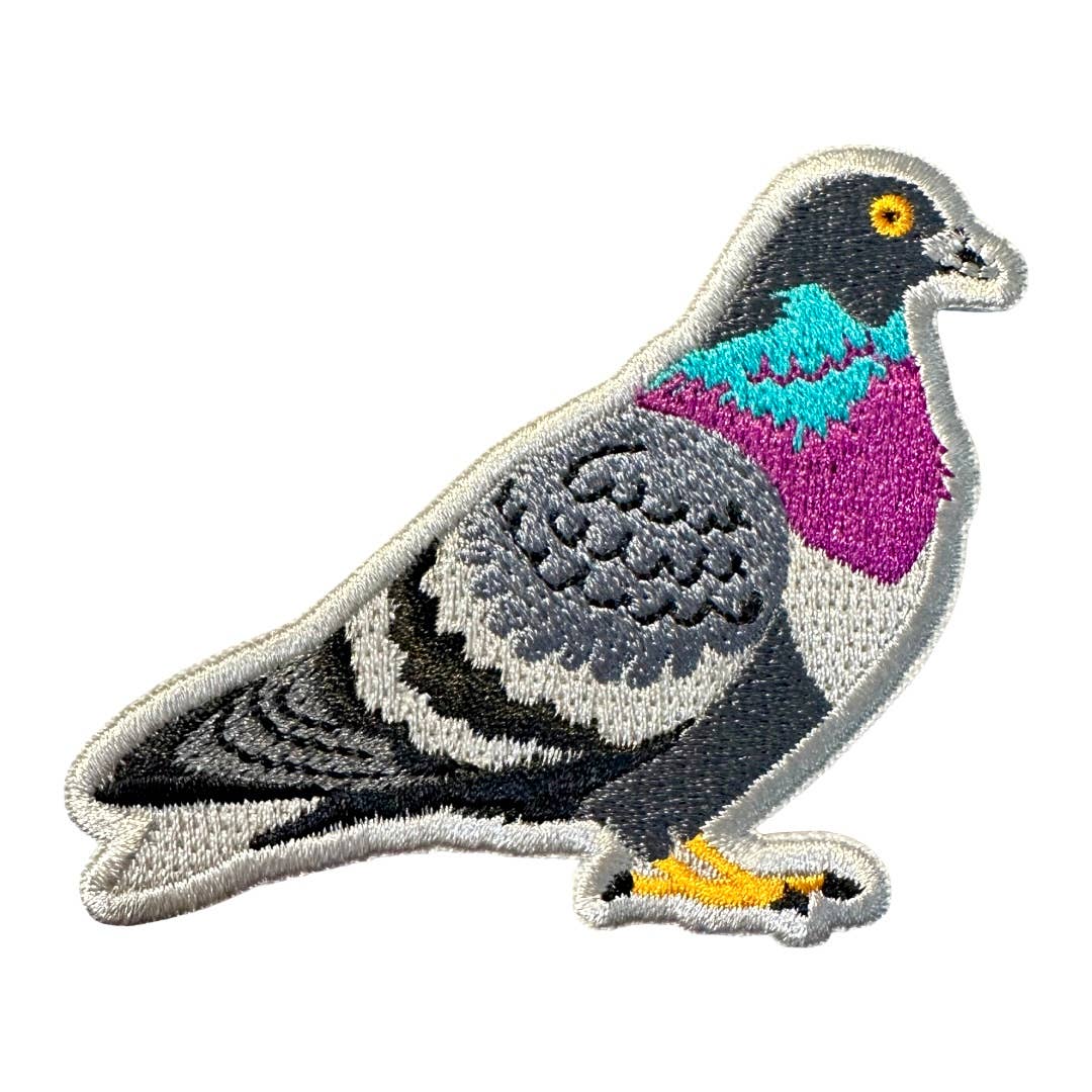 Sparkletown Studios-Pigeon Embroidered Iron-On Patch-patches + pins-gather here online