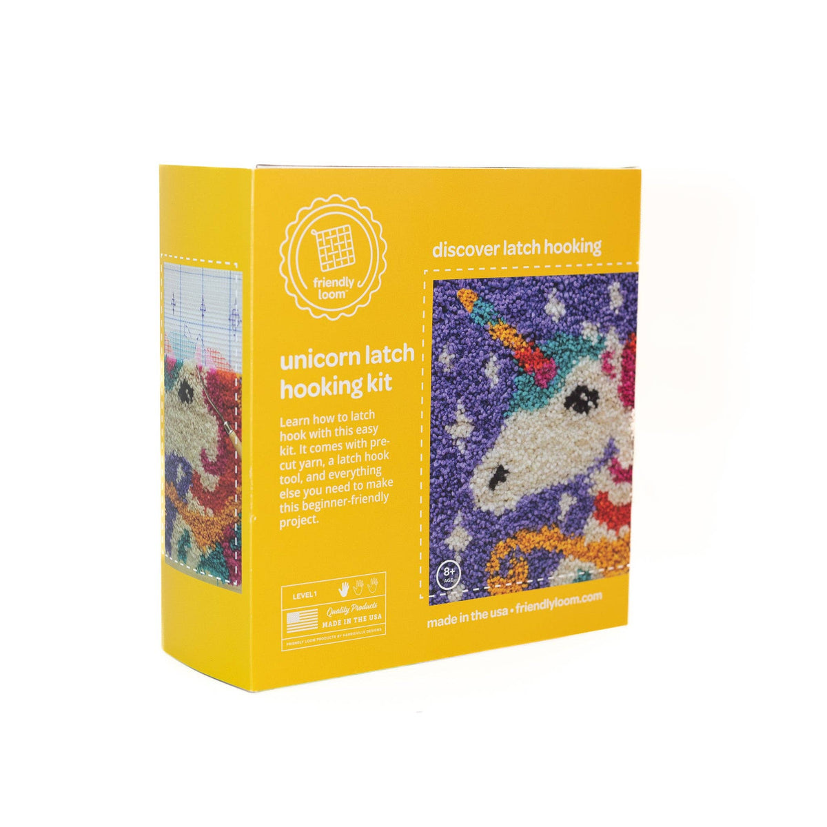 Friendly Loom-Unicorn Latch Hooking Kit-craft kit-gather here online