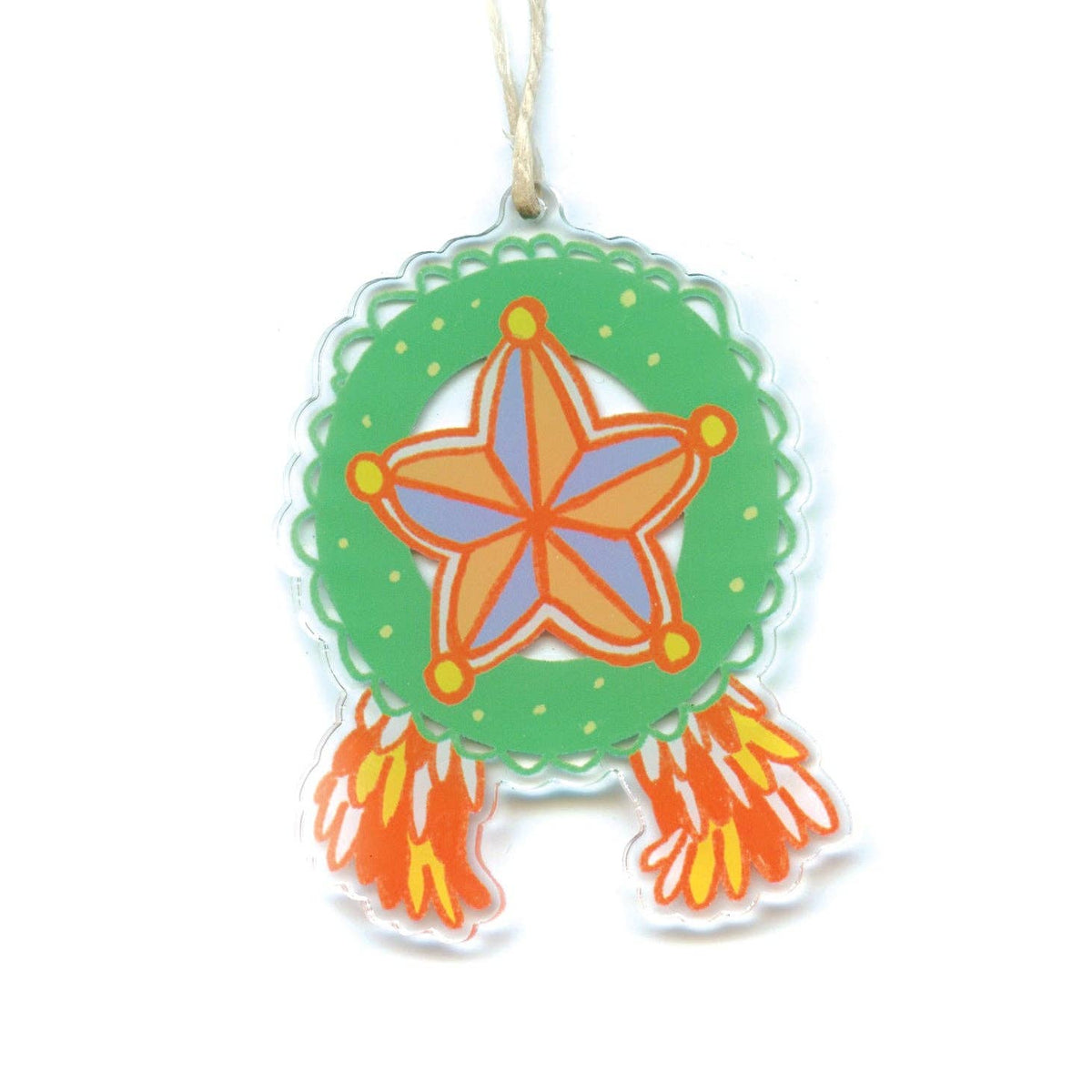 Le Petit Elefant-Green and Red Parol Holiday Ornament-accessory-gather here online