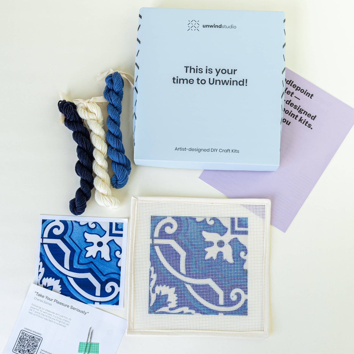 Unwind Studio-Portuguese Tiles Needlepoint Kit - Fontainhas-embroidery kit-gather here online