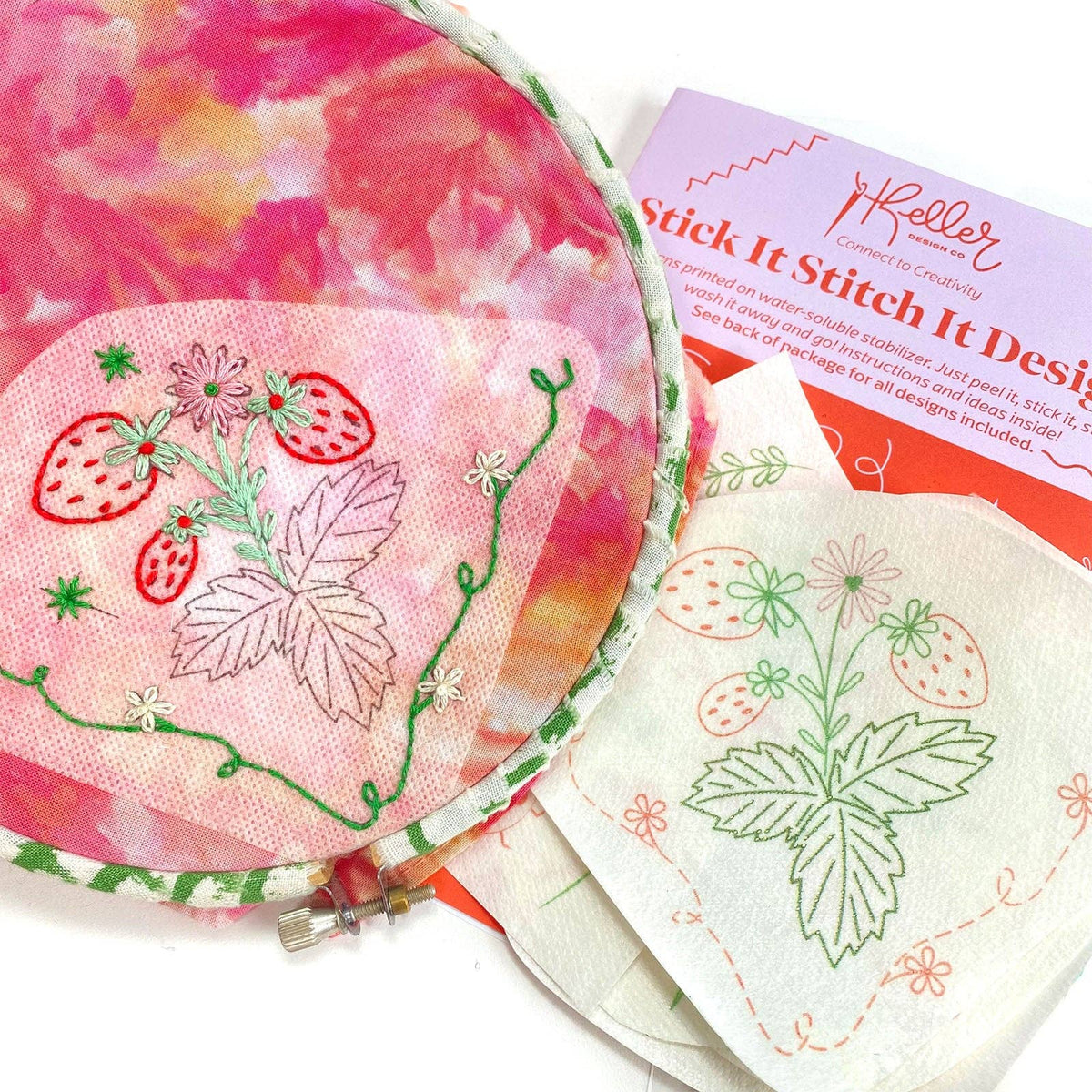 Keller Design Co.-Stick It Stitch It - Strawberry Patch-embroidery pattern-gather here online