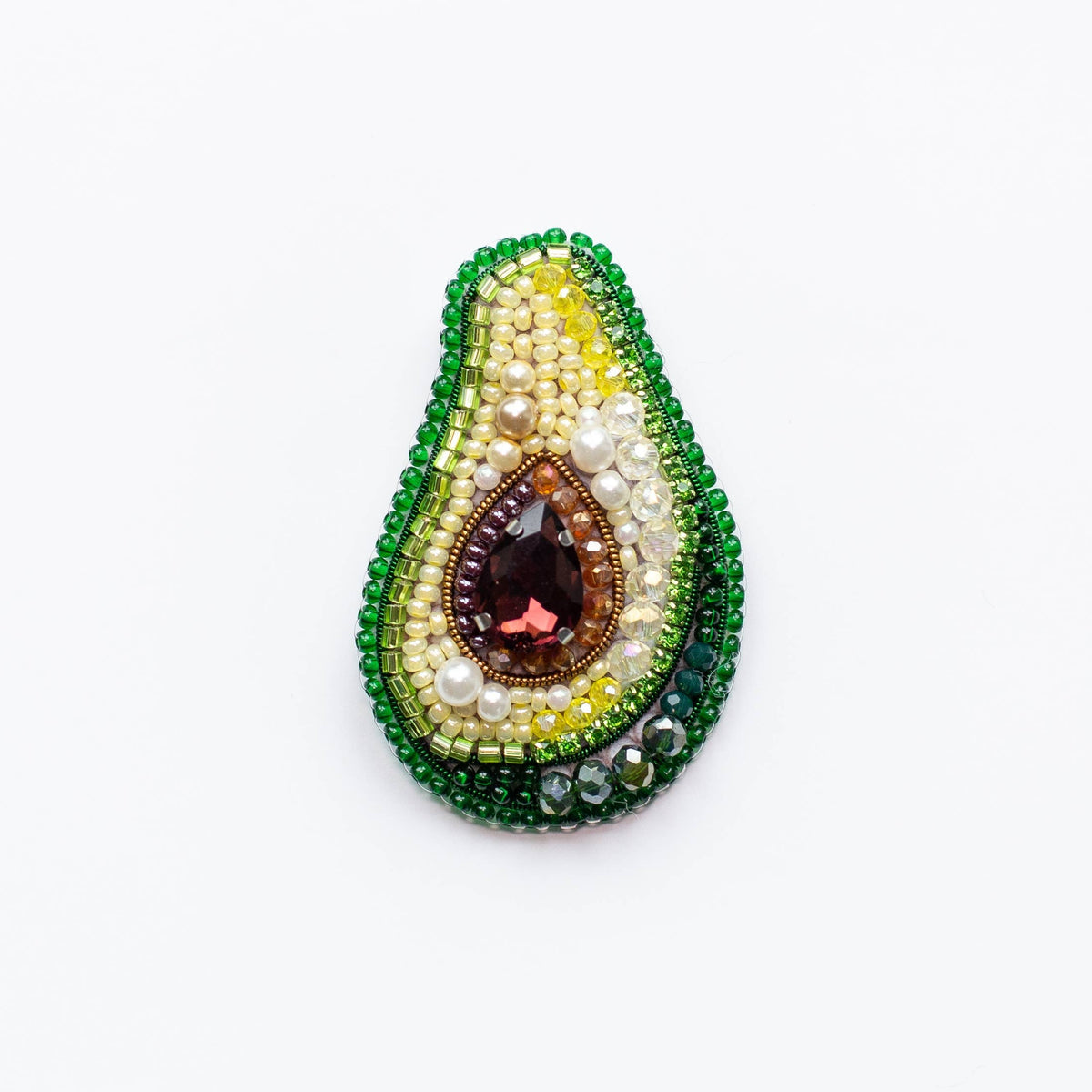 CraftShopOnline-Avocado Brooch Kit: DIY Embroidery Jewelry Making-craft kit-gather here online