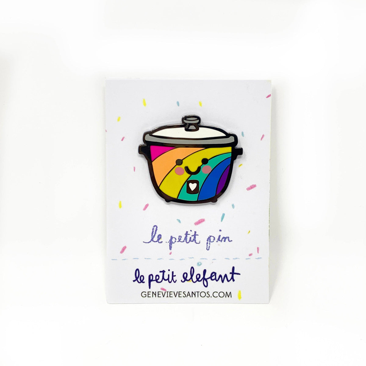 Le Petit Elefant-LBGTQIA Rainbow Rice Cooker Enamel Pin-patches + pins-gather here online