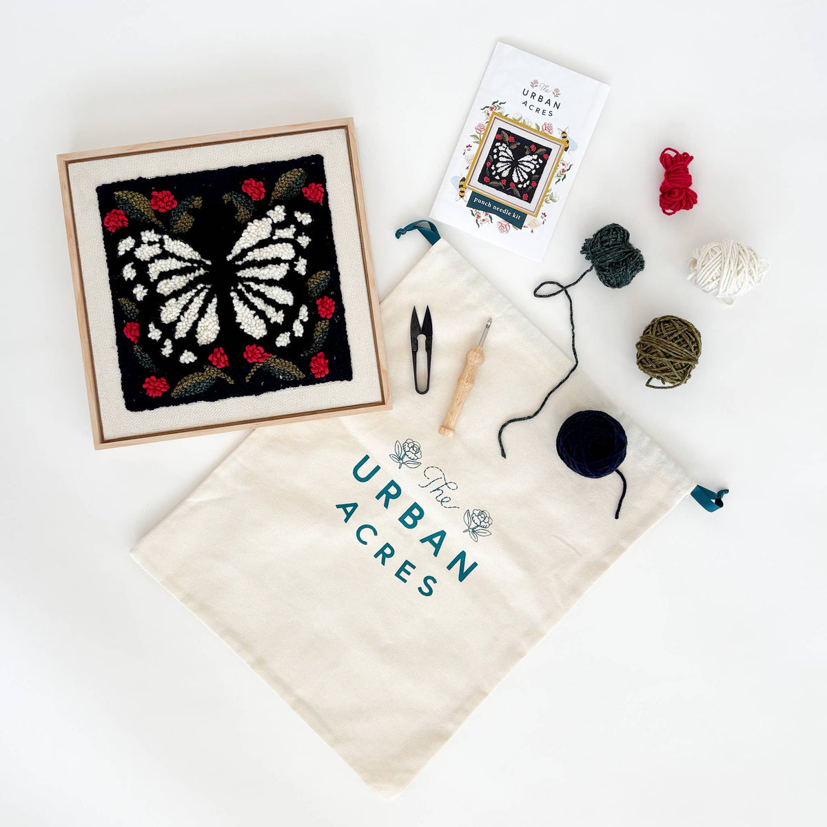 The Urban Acres-Spring Butterfly Punch Needle Kit-craft kit-gather here online
