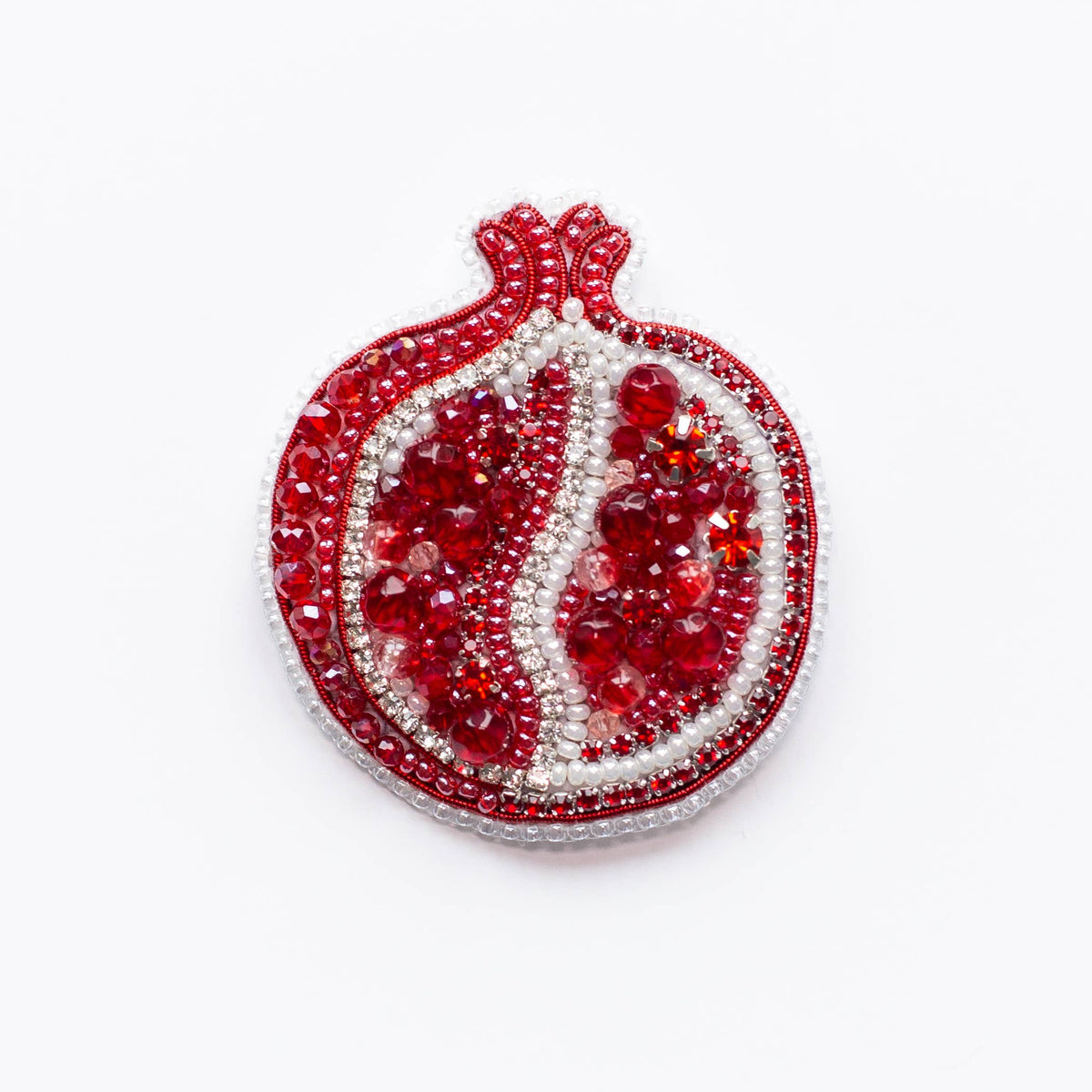 CraftShopOnline-Pomegranate Brooch Kit: DIY Seed Bead Embroidery-craft kit-gather here online