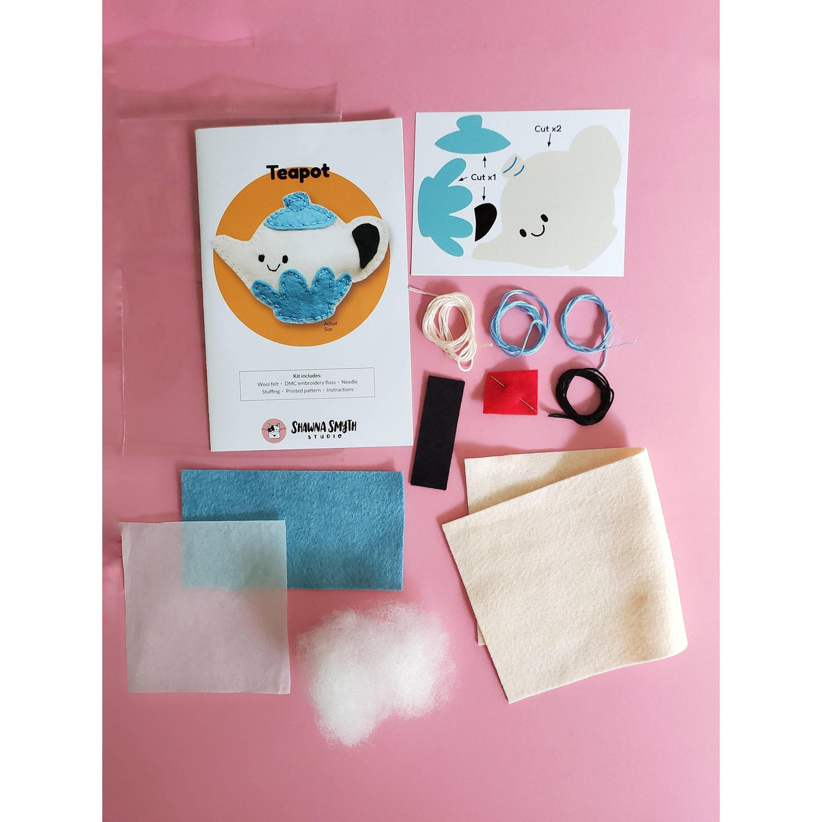 Shawna Smyth Studio-Teapot DIY Felt Kit-sewing kit-gather here online