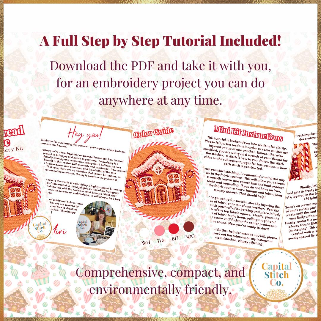 Capital Stitch Co.-Gingerbread House Mini Embroidery Kit-embroidery kit-gather here online