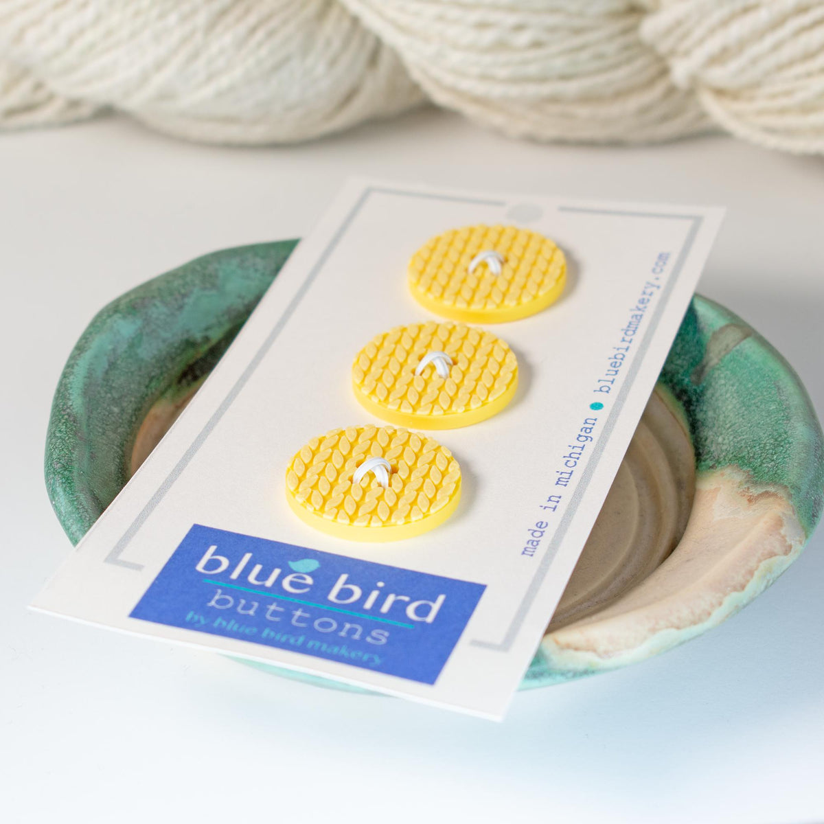 Blue Bird Makery-1" Knit Stitch Buttons-button-Clementine-gather here online