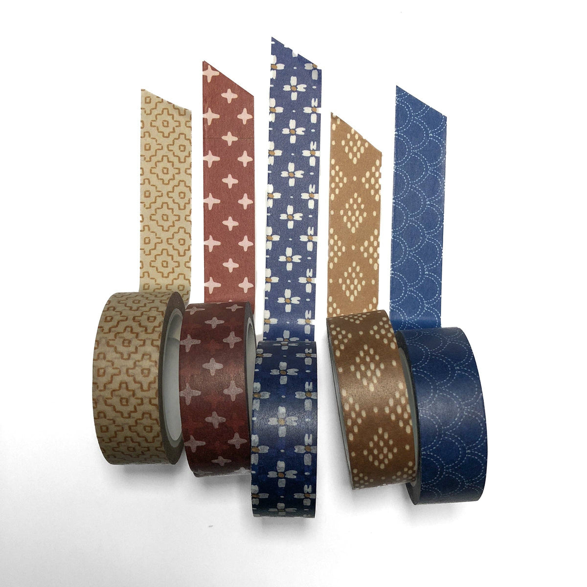 Otto Finn-White Flowers on Blue Field Washi Tape-craft notion-gather here online
