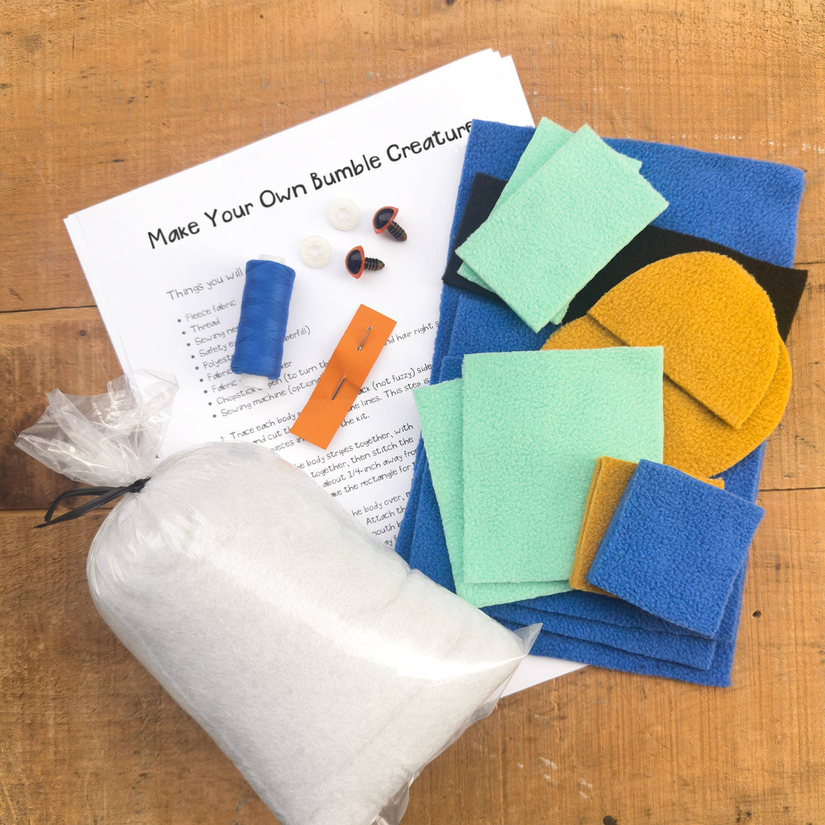 Mr. Sogs-Bumble Creature Sewing Kit - Blue-craft kit-gather here online