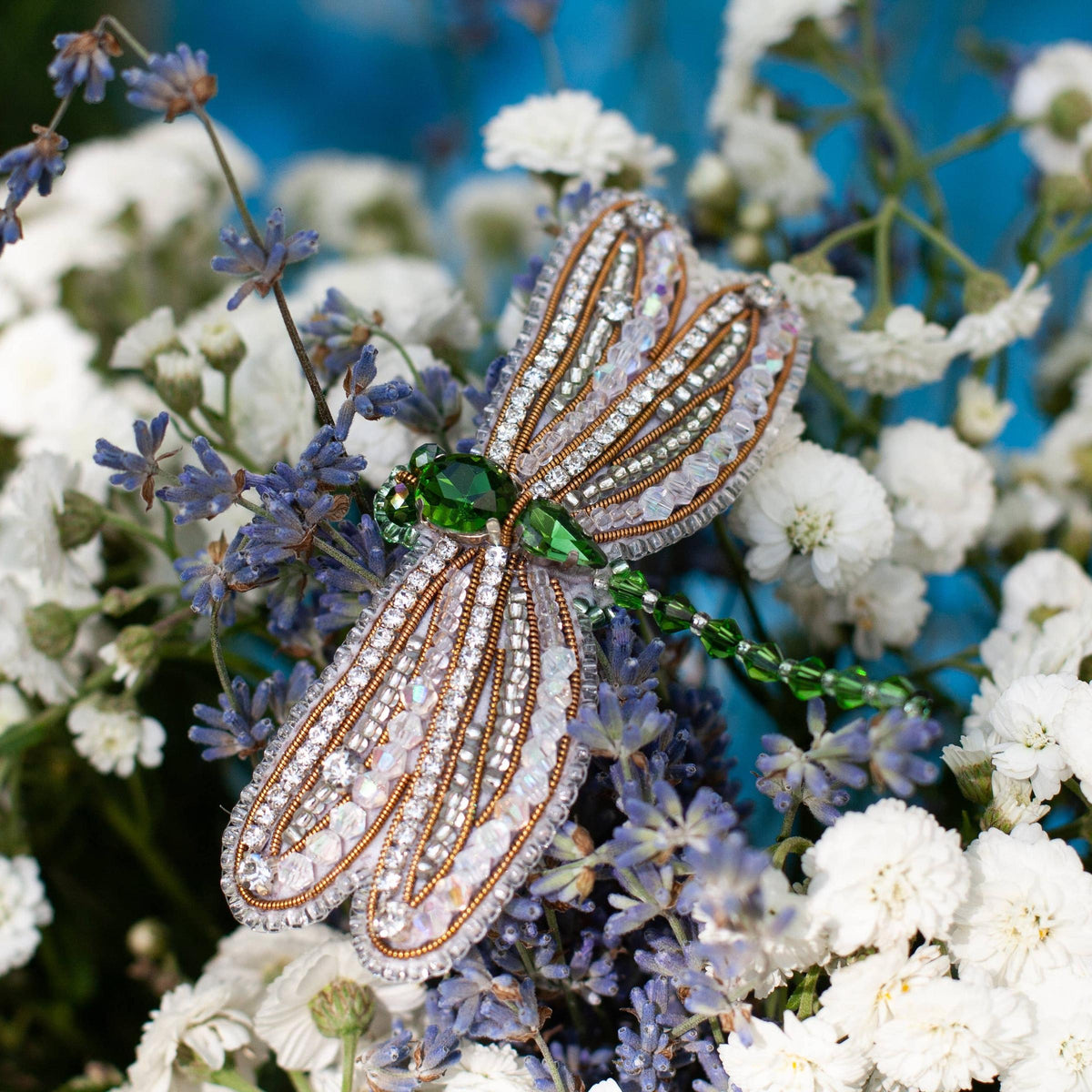 CraftShopOnline-Dragonfly Beaded Brooch Kit: DIY Insect Jewelry Making-craft kit-gather here online