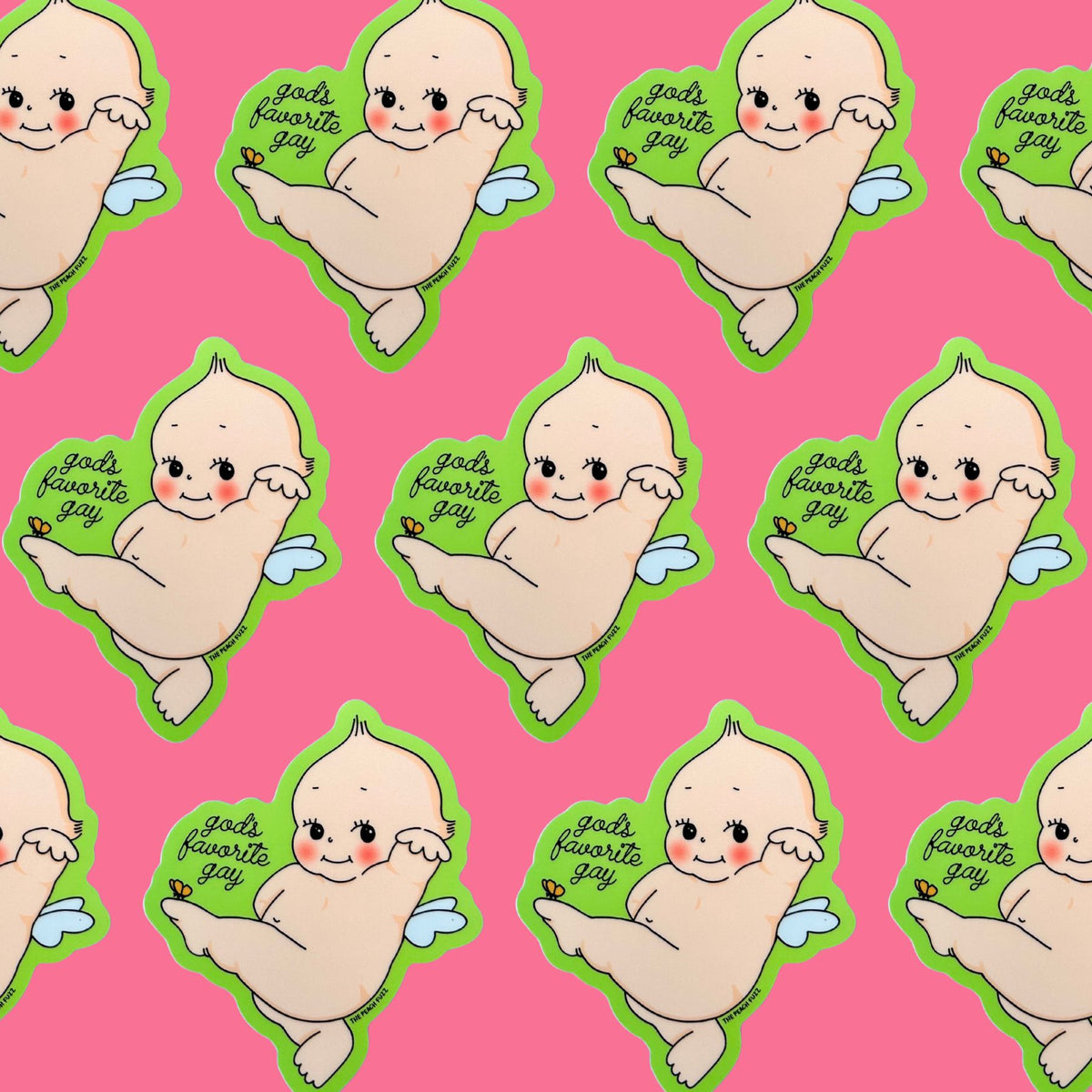 The Peach Fuzz-God's Favorite Gay Sticker-accessory-gather here online
