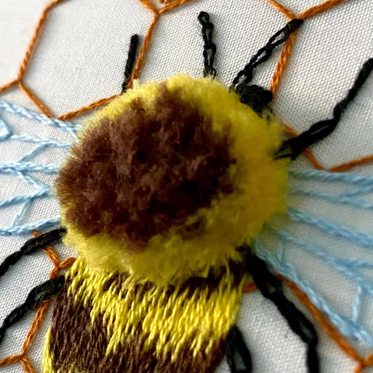 Stitches By Tiff-Fuzzy Bumblebee Embroidery Kit-embroidery kit-gather here online